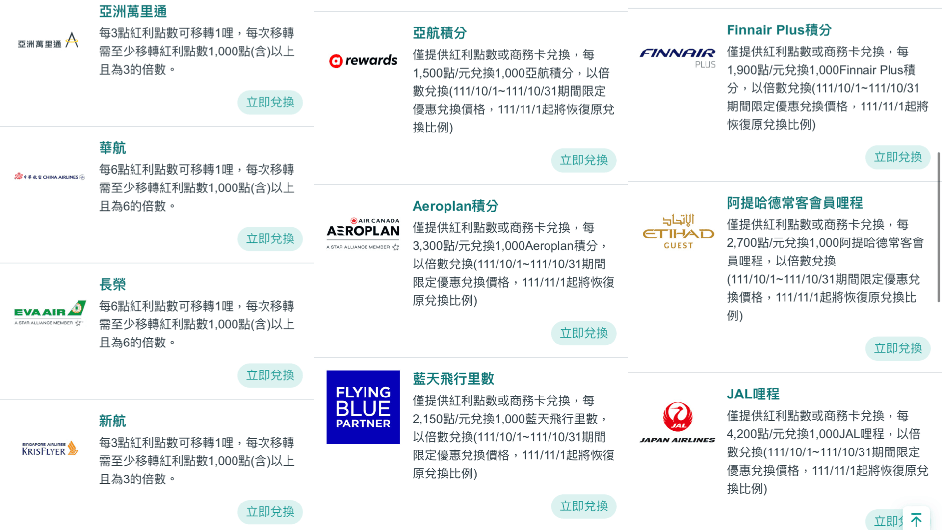 限時優惠] 台灣中國信託紅利點數系統，新增11家合作航空計畫，以及限時100%轉點加成活動！ | TripPlus