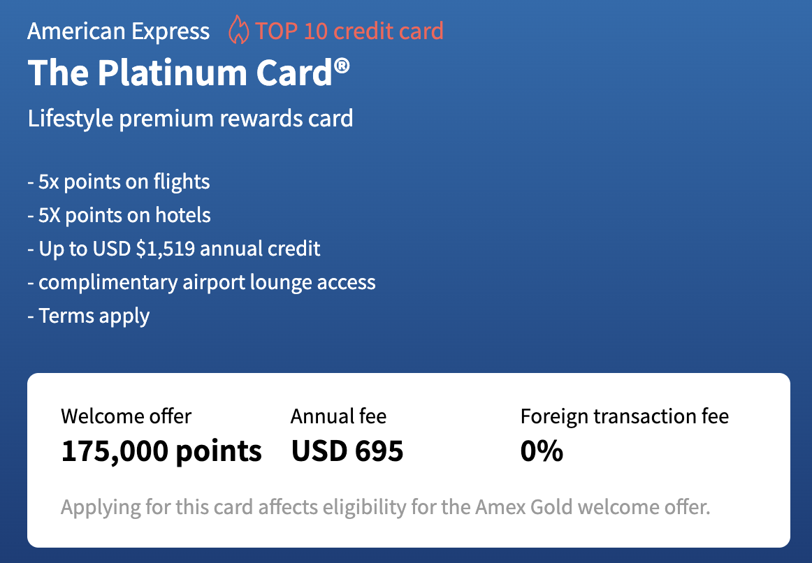 實戰攻略] 如何使用美國版美國運通(Amex) 白金卡(Platinum) 的100,000點（或以上）限時優惠開卡禮？（更新版） | TripPlus